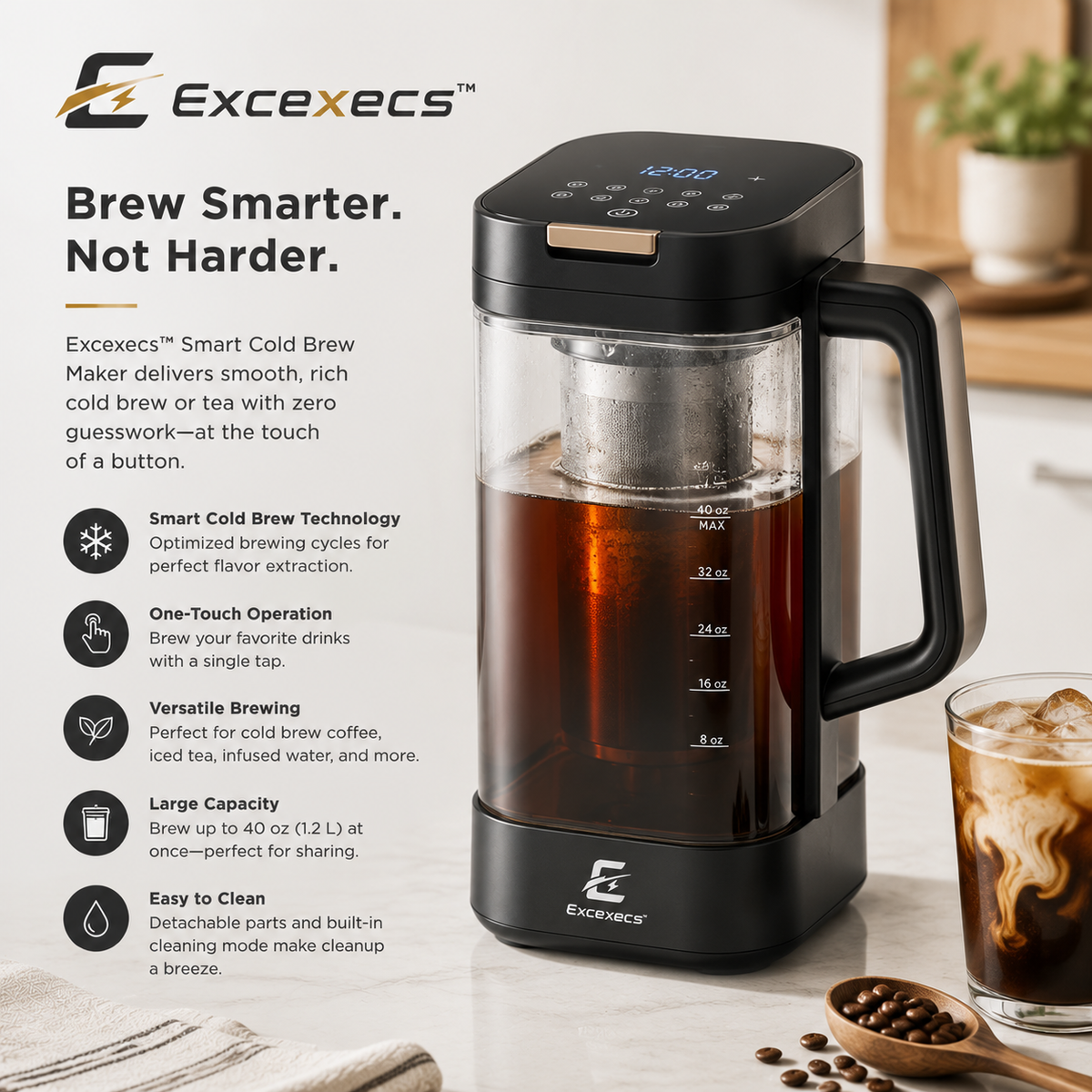 Excexecs™ AeroChill Pulse Infusion Smart Brewer